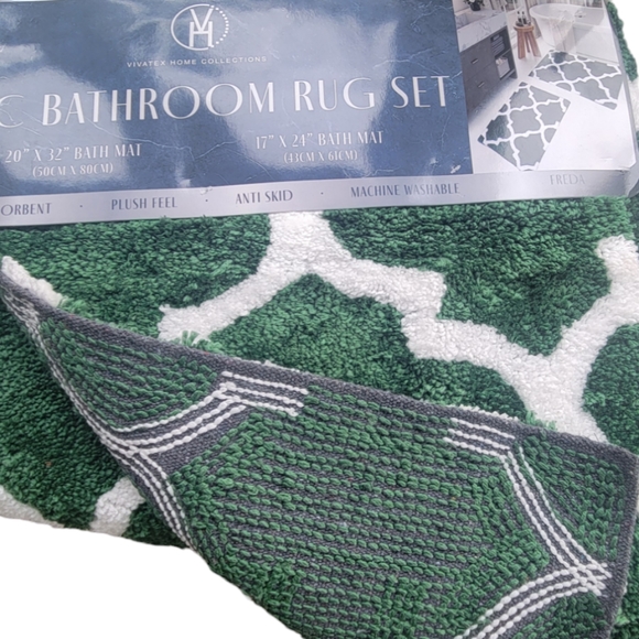 Green 2pc Bathroom Rug Set - Picture 3 of 6